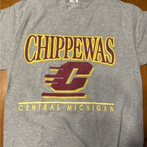 Chippewa Gray Tee with Maroon and Yellow Accents